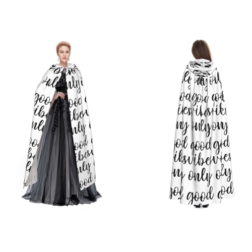 (Good Vibes Only) Unisex Kapuzenumhang Umhang Robe Cosplay Halloween Weihnachten Verkleidung Kostüme für Erwachsene von Cykazhst