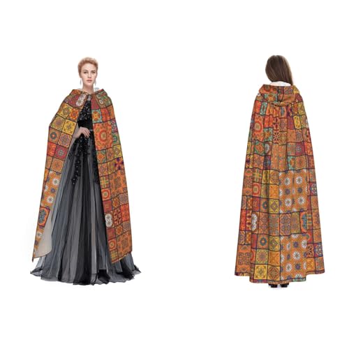 (Gruppe marokkanischer Geometrie), Unisex, Kapuzenumhang, Umhang, Robe, Cosplay, Halloween, Weihnachten, Verkleidung für Erwachsene von Cykazhst