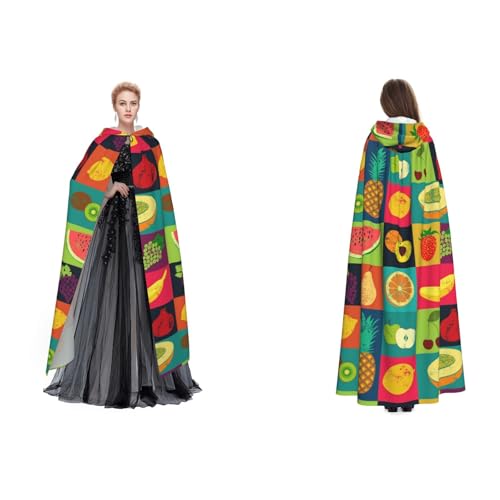 (Kunststil Obst) Unisex Kapuzenumhang Umhang Robe Cosplay Halloween Weihnachten Verkleidung Kostüme für Erwachsene von Cykazhst
