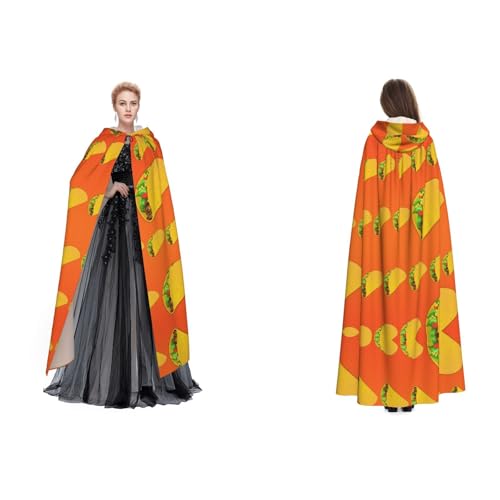 (Lebensmittelmuster lustig) Unisex Kapuzenumhang Umhang Robe Cosplay Halloween Weihnachten Verkleidung Kostüme für Erwachsene von Cykazhst