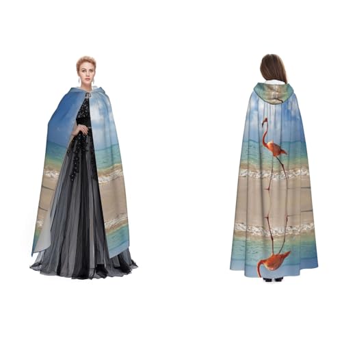 (Schöner Flamingo) Unisex Kapuzenumhang Umhang Robe Cosplay Halloween Weihnachten Verkleidung Kostüme für Erwachsene von Cykazhst