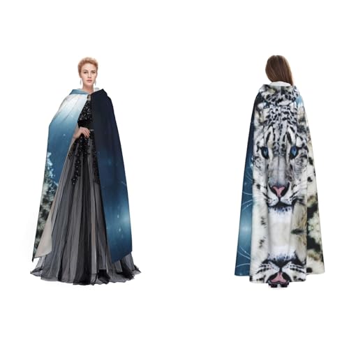 Blauäugiger Schneeleopard-Umhang mit Kapuze, Unisex, für Cosplay, Halloween, Weihnachten, Kostüme für Erwachsene Blauäugiger Schneeleopard-Umhang mit Kapuze, Unisex, für Cosplay, Halloween, Weihnachten, Kostüme für Erwachsene von Cykazhst