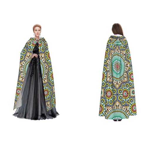 Marokkanisches Farbmuster, Unisex, Kapuzenumhang, Umhang, Robe, Cosplay, Halloween, Weihnachten, Kostüme für Erwachsene von Cykazhst