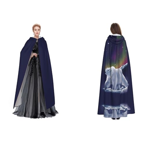 Northern Lights Eisbär, Unisex, Kapuzenumhang, Umhang, Robe, Cosplay, Halloween, Weihnachten, Verkleidung für Erwachsene von Cykazhst