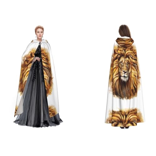 Umhang mit Kapuze und großem Löwenkopf, Unisex, Cosplay, Halloween, Weihnachten, für Erwachsene von Cykazhst