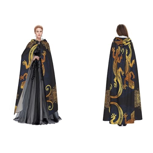 Unisex Kapuzenumhang (Gecko Eidechsen), Umhang mit Kapuze, Cosplay, Halloween, Weihnachten, Verkleidung für Erwachsene von Cykazhst
