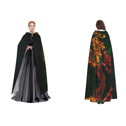 Unisex Kapuzenumhang (Sonnenblume und Rose), Cosplay, Halloween, Weihnachten, Verkleidung für Erwachsene von Cykazhst