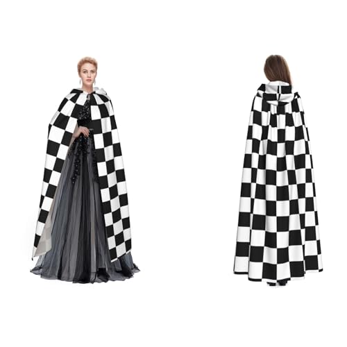 Unisex Kapuzenumhang / Umhang mit Kapuze, für Cosplay, Halloween, Weihnachten, Schwarz / Weiß kariert Unisex Kapuzenumhang / Umhang mit Kapuze, für Cosplay, Halloween, Weihnachten, Schwarz / Weiß kariert von Cykazhst