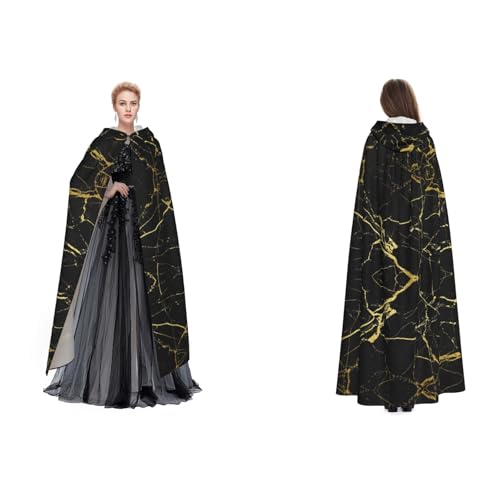 Unisex Kapuzenumhang / Umhang mit Kapuze, für Cosplay, Halloween, Weihnachten, für Erwachsene, Schwarz / goldfarben Unisex Kapuzenumhang / Umhang mit Kapuze, für Cosplay, Halloween, Weihnachten, für Erwachsene, Schwarz / goldfarben von Cykazhst