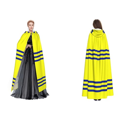 Unisex Kapuzenumhang / Umhang mit Kapuze für Erwachsene, Gelb und Blau gestreift Unisex Kapuzenumhang / Umhang mit Kapuze für Erwachsene, Gelb und Blau gestreift von Cykazhst