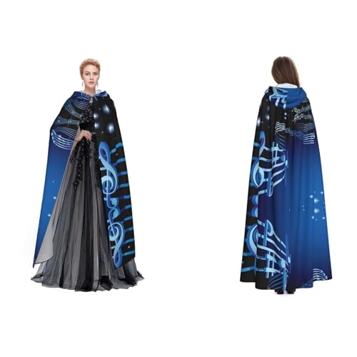 Unisex Kapuzenumhang / Umhang mit blauer Musik, für Cosplay, Halloween, Weihnachten, für Erwachsene von Cykazhst