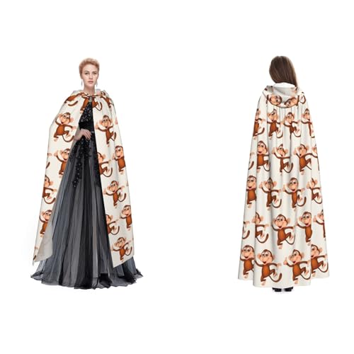 Unisex Kapuzenumhang mit Affe für Cosplay, Halloween, Weihnachten, Kostüme für Erwachsene Unisex Kapuzenumhang mit Affe für Cosplay, Halloween, Weihnachten, Kostüme für Erwachsene von Cykazhst