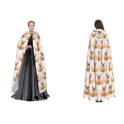 Unisex Kapuzenumhang mit Hasenrosette, für Cosplay, Halloween, Weihnachten, Verkleidung für Erwachsene von Cykazhst