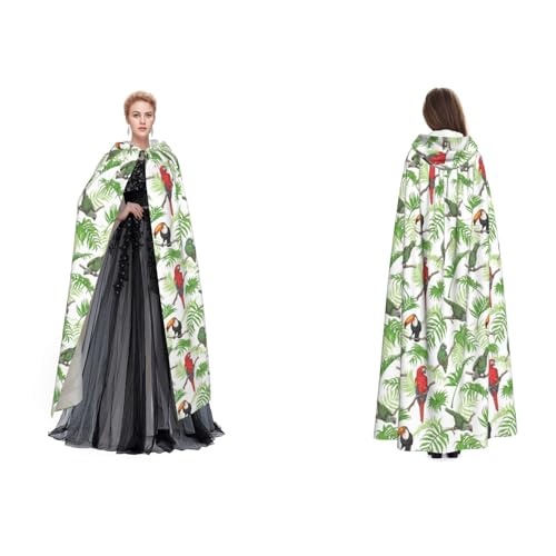 Unisex Kapuzenumhang mit Papageienvögeln und tropischem Baum, Cosplay, Halloween, Weihnachten, für Erwachsene Unisex Kapuzenumhang mit Papageienvögeln und tropischem Baum, Cosplay, Halloween, Weihnachten, für Erwachsene von Cykazhst