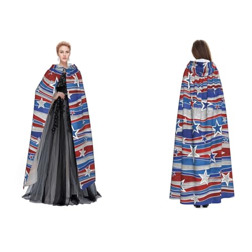 Unisex Kapuzenumhang mit Patriotischen Sternen und Streifen, für Cosplay, Halloween, Weihnachten, für Erwachsene Unisex Kapuzenumhang mit Patriotischen Sternen und Streifen, für Cosplay, Halloween, Weihnachten, für Erwachsene von Cykazhst
