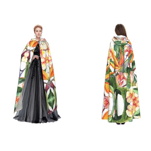 Unisex Kapuzenumhang mit buntem Blumen-Vogelmotiv, Cosplay, Halloween, Weihnachten, Verkleidung für Erwachsene Unisex Kapuzenumhang mit buntem Blumen-Vogelmotiv, Cosplay, Halloween, Weihnachten, Verkleidung für Erwachsene von Cykazhst