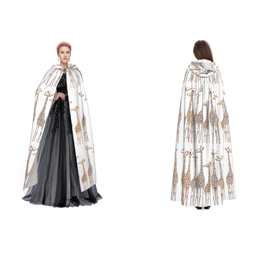 Unisex Kapuzenumhang mit niedlichem Cartoon-Giraffenmotiv, Cosplay, Halloween, Weihnachten, Verkleidung für Erwachsene von Cykazhst