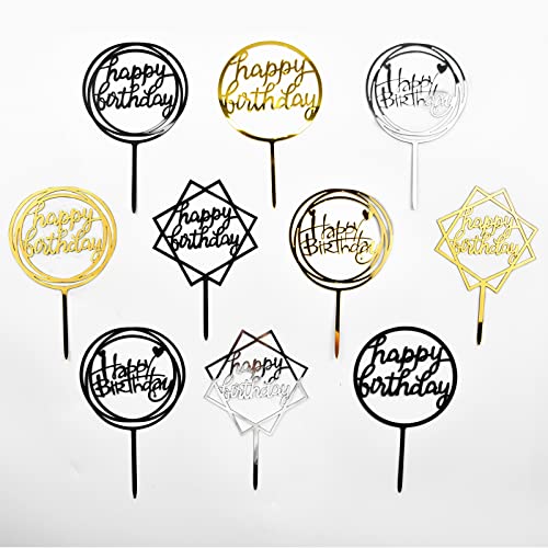 TONAUP 10 Stück Happy Birthday Cake Topper Set, Acryl Glitter Cupcake Topper für Geburtstagspartys Dekoration, Tortenstecker für Geburtstagsdeko für Mädchen, Kinder, Hochzeit, Mutter TONAUP 10 Stück Happy Birthday Cake Topper Set, Acryl Glitter Cupcake Topper für Geburtstagspartys Dekoration, Tortenstecker für Geburtstagsdeko für Mädchen, Kinder, Hochzeit, Mutter von TONAUP