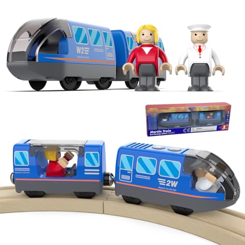 Cylora Holzeisenbahn Zug Eisenbahn elektrische lok Kinder ab 3 Jahren, Batteriebetriebenes Zugset, Lokomotivzug Lokomotive Kompatibel mit Holzschienen Thomas Brio, Spielzeugauto für Kleinkinder, Blau Cylora Holzeisenbahn Zug Eisenbahn elektrische lok Kinder ab 3 Jahren, Batteriebetriebenes Zugset, Lokomotivzug Lokomotive Kompatibel mit Holzschienen Thomas Brio, Spielzeugauto für Kleinkinder, Blau von Cylora