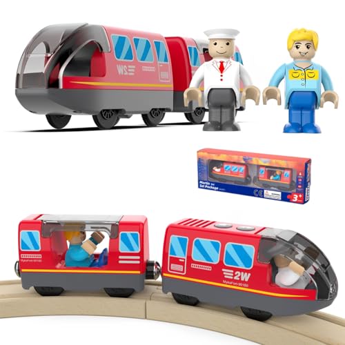 Cylora Holzeisenbahn Zug Eisenbahn elektrische lok Kinder ab 3 Jahren, Batteriebetriebenes Zugset, Lokomotivzug Lokomotive Kompatibel mit Holzschienen Thomas Brio, Spielzeugauto für Kleinkinder, Rot Cylora Holzeisenbahn Zug Eisenbahn elektrische lok Kinder ab 3 Jahren, Batteriebetriebenes Zugset, Lokomotivzug Lokomotive Kompatibel mit Holzschienen Thomas Brio, Spielzeugauto für Kleinkinder, Rot von Cylora