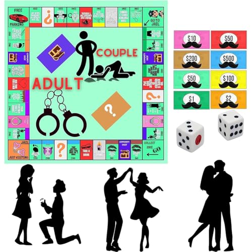 Cymwer Adultopoly-Brettspiel, Paarspiele für Erwachsene, Schlafzimmerspiele für Paare, Adultopoly-Brettspiel für Paare, Beziehungskartenspiel, Konversationskarten für Paare Cymwer Adultopoly-Brettspiel, Paarspiele für Erwachsene, Schlafzimmerspiele für Paare, Adultopoly-Brettspiel für Paare, Beziehungskartenspiel, Konversationskarten für Paare von Cymwer