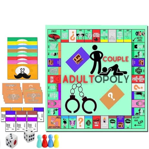 Cymwer Adultopoly-Brettspiel, Paarspiele für Erwachsene, Schlafzimmerspiele für Paare, Adultopoly-Brettspiel für Paare, Beziehungskartenspiel, Konversationskarten für Paare Cymwer Adultopoly-Brettspiel, Paarspiele für Erwachsene, Schlafzimmerspiele für Paare, Adultopoly-Brettspiel für Paare, Beziehungskartenspiel, Konversationskarten für Paare von Cymwer