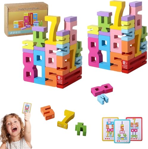 Cymwer Inspirierte hölzerne Zahlenblöcke, Zahlenbausteine, Holzbausteine Bauklötze, Montessori Spielzeug ab 3 Jahre, 1–10 Zahlenspiel, Geschenke for Mädchen Jungen Kinder Cymwer Inspirierte hölzerne Zahlenblöcke, Zahlenbausteine, Holzbausteine Bauklötze, Montessori Spielzeug ab 3 Jahre, 1–10 Zahlenspiel, Geschenke for Mädchen Jungen Kinder von Cymwer