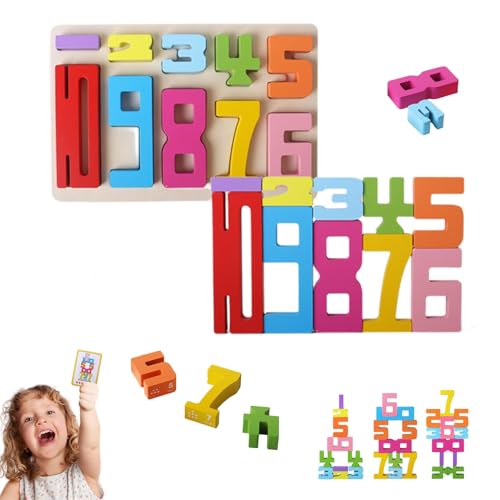 Cymwer Inspirierte hölzerne Zahlenblöcke, Zahlenbausteine, Holzbausteine Bauklötze, Montessori Spielzeug ab 3 Jahre, 1–10 Zahlenspiel, Geschenke for Mädchen Jungen Kinder Cymwer Inspirierte hölzerne Zahlenblöcke, Zahlenbausteine, Holzbausteine Bauklötze, Montessori Spielzeug ab 3 Jahre, 1–10 Zahlenspiel, Geschenke for Mädchen Jungen Kinder von Cymwer