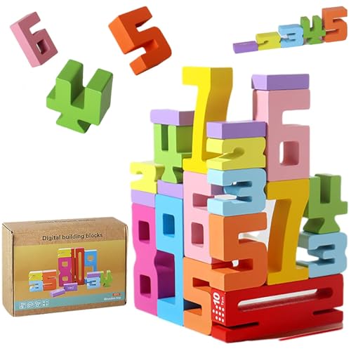 Cymwer Inspirierte hölzerne Zahlenblöcke, Zahlenbausteine, Holzbausteine Bauklötze, Montessori Spielzeug ab 3 Jahre, 1–10 Zahlenspiel, Geschenke for Mädchen Jungen Kinder Cymwer Inspirierte hölzerne Zahlenblöcke, Zahlenbausteine, Holzbausteine Bauklötze, Montessori Spielzeug ab 3 Jahre, 1–10 Zahlenspiel, Geschenke for Mädchen Jungen Kinder von Cymwer