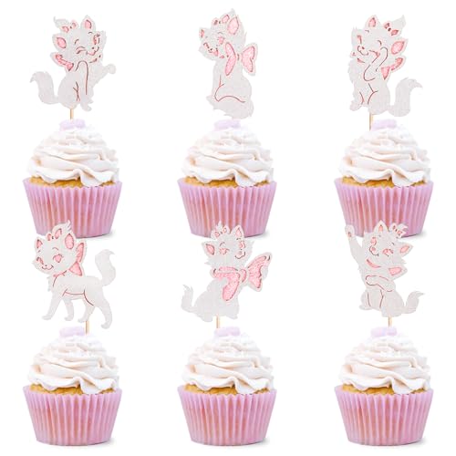 Cyodoos 24 Stück Katzen-Cupcake-Topper, glänzende rosa Katze, Babyparty, Cupcake-Auswahl, süßes Katzen-Thema, Prinzessinnen-Thema, Brautparty, Hochzeit, Jahrestag, Party-Dekoration, Rosa Cyodoos 24 Stück Katzen-Cupcake-Topper, glänzende rosa Katze, Babyparty, Cupcake-Auswahl, süßes Katzen-Thema, Prinzessinnen-Thema, Brautparty, Hochzeit, Jahrestag, Party-Dekoration, Rosa von Cyodoos