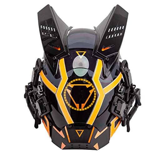 CyplayMach Futuristisch leuchtender Cosplay-Helm für Halloween, Festivals & Rollenspiele (mehrere Farben) von CyplayMach