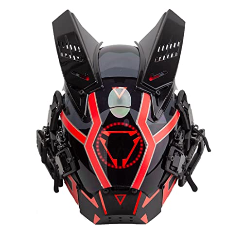 CyplayMach Futuristisch leuchtender Cosplay-Helm für Halloween, Festivals & Rollenspiele (mehrere Farben) von CyplayMach
