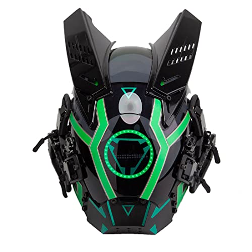 CyplayMach Futuristisch leuchtender Cosplay-Helm für Halloween, Festivals & Rollenspiele (mehrere Farben) von CyplayMach
