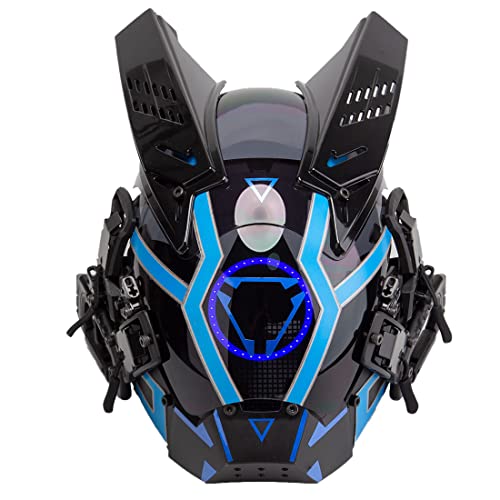 CyplayMach Futuristisch leuchtender Cosplay-Helm für Halloween, Festivals & Rollenspiele (mehrere Farben) von CyplayMach