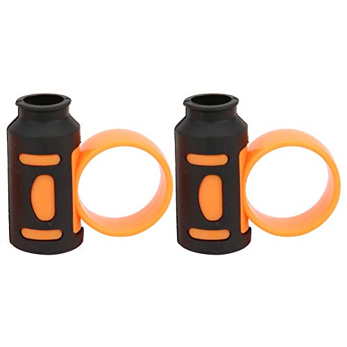 2 PCs Drumsticks Finger Controller, Schlagzeuger rotierende Hilfswerkzeug Drum Stick Control Clips Silikonfinger -Ringe für Anfänger (Schwarzorange) von Cyrank