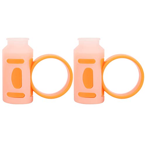 2 PCs Drumsticks Finger Controller, Schlagzeuger rotierende Hilfswerkzeug Drum Stick Control Clips Silikonfinger -Ringe für Anfänger (Weiße Orange) von Cyrank