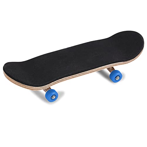 Cyrank 1 Stück Fingerbretter, Mini Skateboard Fingerbretter Maple Wooden Alloy Skateboard mit Schachtel für Mädchen Geburtstagsdings (Dunkelblau) von Cyrank