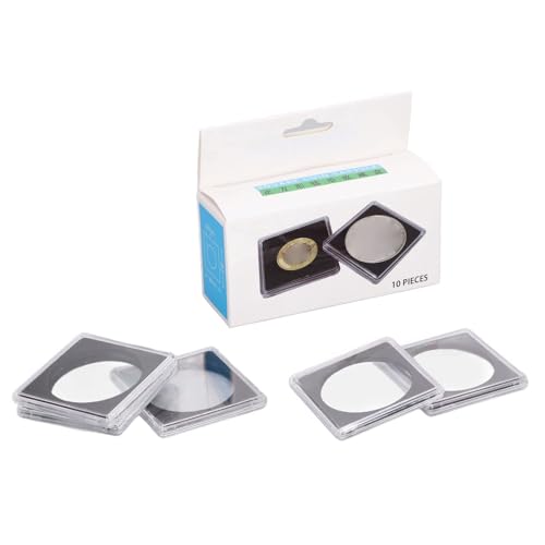 Cyrank Münzkapseln, Münzen Aufbewahrung, Münzkoffer, Münzhüllen, 10-teiliger Quadratischer Acryl-Münzbehälter, Dollar-Münzhalter, Vitrine, Münzaufbewahrung, Organizer-Box für Sammler Cyrank Münzkapseln, Münzen Aufbewahrung, Münzkoffer, Münzhüllen, 10-teiliger Quadratischer Acryl-Münzbehälter, Dollar-Münzhalter, Vitrine, Münzaufbewahrung, Organizer-Box für Sammler von Cyrank