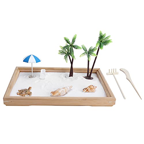 Mini-Zen-Garten Für Schreibtisch, Kleines Strand-Zen-Garten-Set Für Schreibtisch, Japanischer Zen-Garten Für Schreibtisch, Ozean-Sand-Tablett, Dekoration, Sandkasten, Miniatur-Ozean-Strand-Ornament, L Mini-Zen-Garten Für Schreibtisch, Kleines Strand-Zen-Garten-Set Für Schreibtisch, Japanischer Zen-Garten Für Schreibtisch, Ozean-Sand-Tablett, Dekoration, Sandkasten, Miniatur-Ozean-Strand-Ornament, L von Cyrank