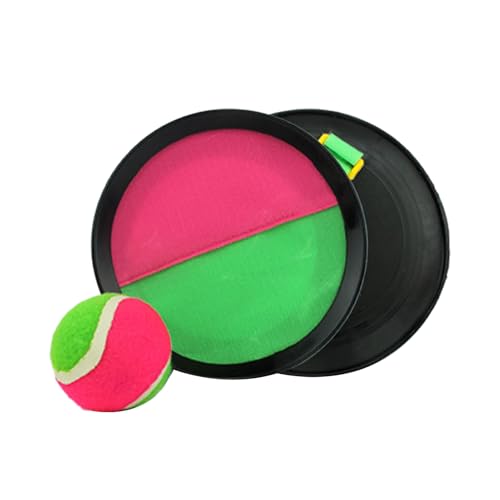 Klettballspiel, 2 Neopren Handfänger mit weitenverstellbarer Handschlaufe, 1 Ball (Ø6,25 cm), Gartenspielzeug Kinder, Strandspielzeug, Wurf- Und Fangspiel Mit Wasserfestem Klettverschluss (Black) von Cznlnzc