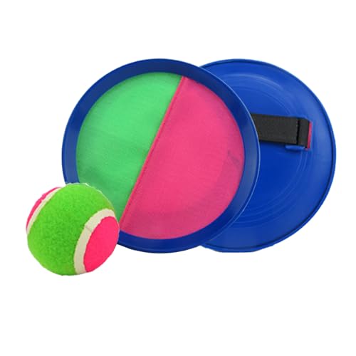 Klettballspiel, 2 Neopren Handfänger mit weitenverstellbarer Handschlaufe, 1 Ball (Ø6,25 cm), Gartenspielzeug Kinder, Strandspielzeug, Wurf- Und Fangspiel Mit Wasserfestem Klettverschluss (Blue A) von Cznlnzc