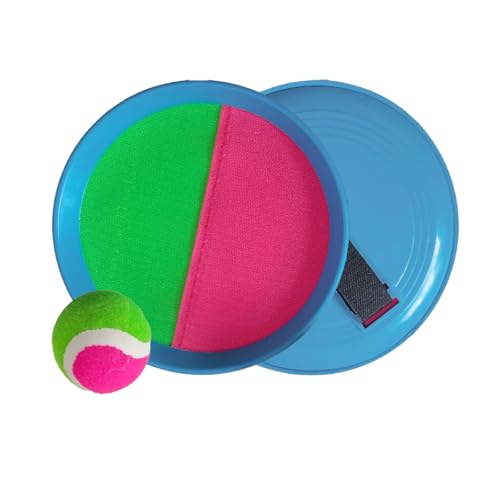 Klettballspiel, 2 Neopren Handfänger mit weitenverstellbarer Handschlaufe, 1 Ball (Ø6,25 cm), Gartenspielzeug Kinder, Strandspielzeug, Wurf- Und Fangspiel Mit Wasserfestem Klettverschluss (Blue B) von Cznlnzc