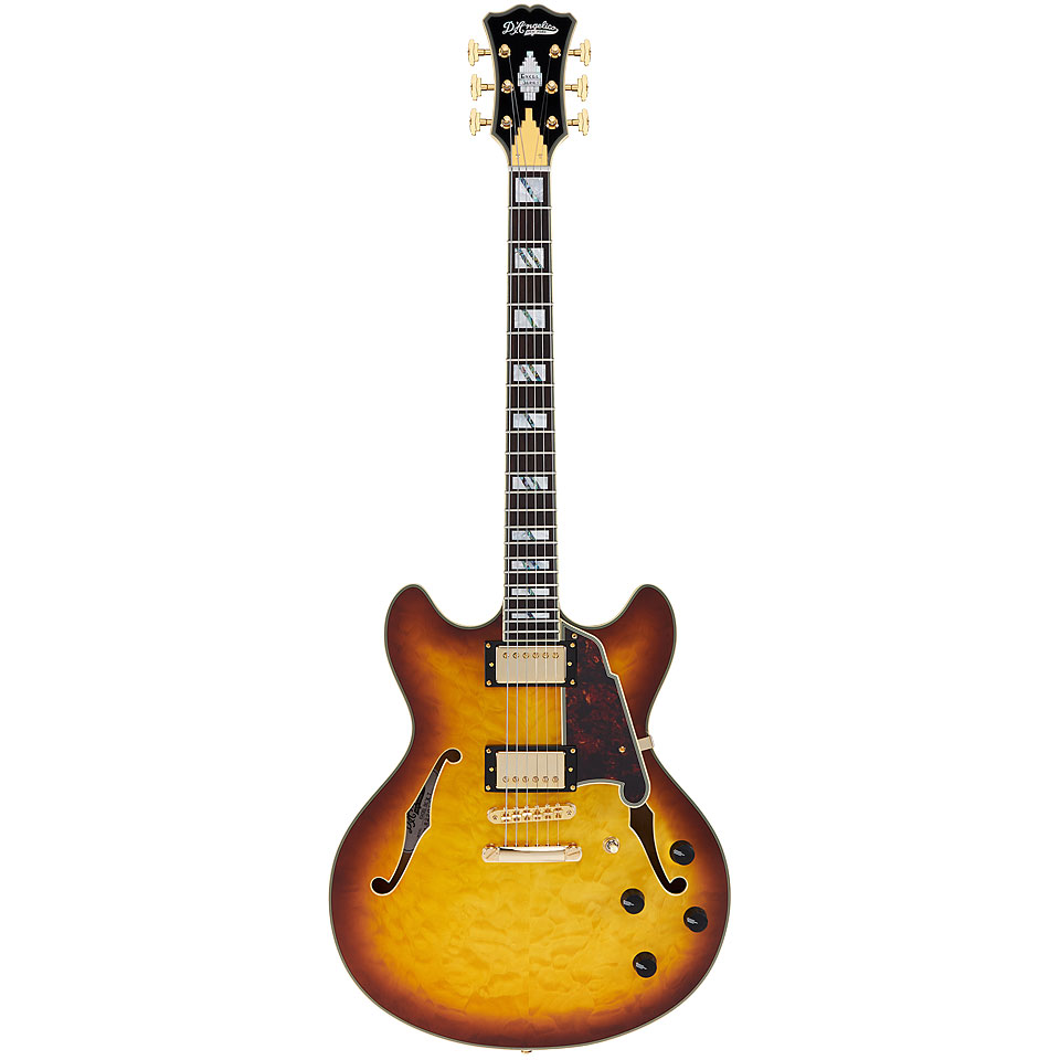 D&#39;Angelico Excel DC XT Iced Tea Burst l Quilt E-Gitarre von D&#39;Angelico