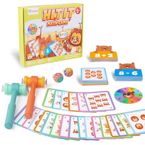 D-FantiX Rechen Spiele ab 4 5 6 7 8 9, Addition und Subtraktion Spiele für Kinder, Mathe Spass Spiel für Kindergarten Elementar 1. 2. 3. Klasse, Montessori Mathe Lernspiele von D-FantiX