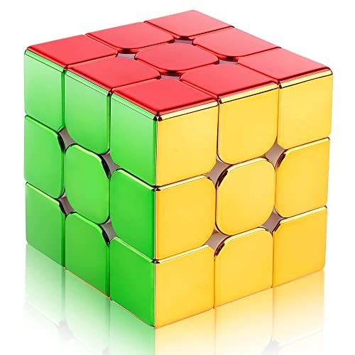 D-FantiX Magnetisch Spiegel Zauberwürfel 3x3, Speed Cube 3x3x3, Cyclone Boys Original Puzzle Stickerlos Magischer Würfel, Glänzende Reflektierender Mirror Cube Geschenk für Erwachsene und Kinder von D-FantiX