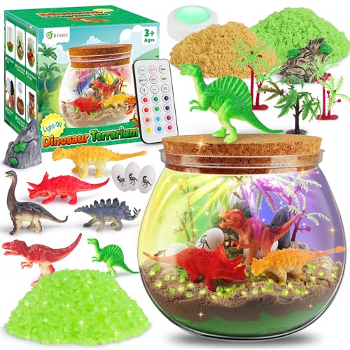 D-FantiX Dinosaurier Geschenke für Kinder ab 4 5 6 7 8-12 Jahren, Dinosaurier Terrarium Spielzeug Set für Jungen, LED Dino Nachtlicht Bastelset, DIY Kunst und Handwerk Wissenschaft Projekte Kit D-FantiX Dinosaurier Geschenke für Kinder ab 4 5 6 7 8-12 Jahren, Dinosaurier Terrarium Spielzeug Set für Jungen, LED Dino Nachtlicht Bastelset, DIY Kunst und Handwerk Wissenschaft Projekte Kit von D-FantiX