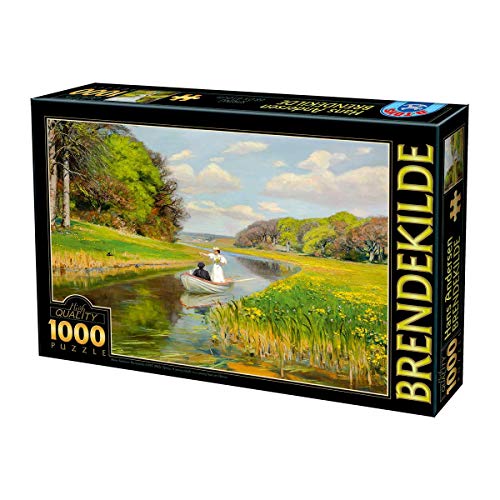 D-TOYS 2 Puzzle 1000 Brendekilde Spring a Young Couple in a Rowing Boat on Odense von D-TOYS