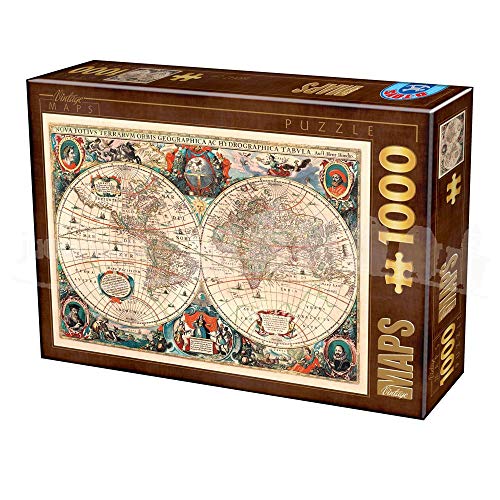 D-Toys Puzzle 5947502875710/VM 01 Puzzle 1000 pcs Vintage Map, Multicolor von D-Toys Puzzle