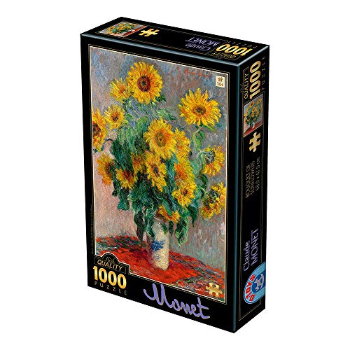 D-Toys Puzzle 5947502875864/CM 08 Puzzle 1000 pcs Monet Claude Bouquet of Sunflowers, Multicolor von D-Toys Puzzle