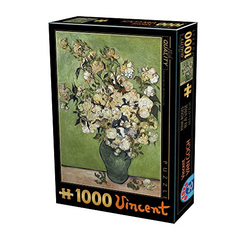 D-Toys Puzzle 5947502875871/VG 12 Puzzle 1000 pcs Van Gogh Vincent Pink Roses in a Vase, Multicolor von D-Toys Puzzle